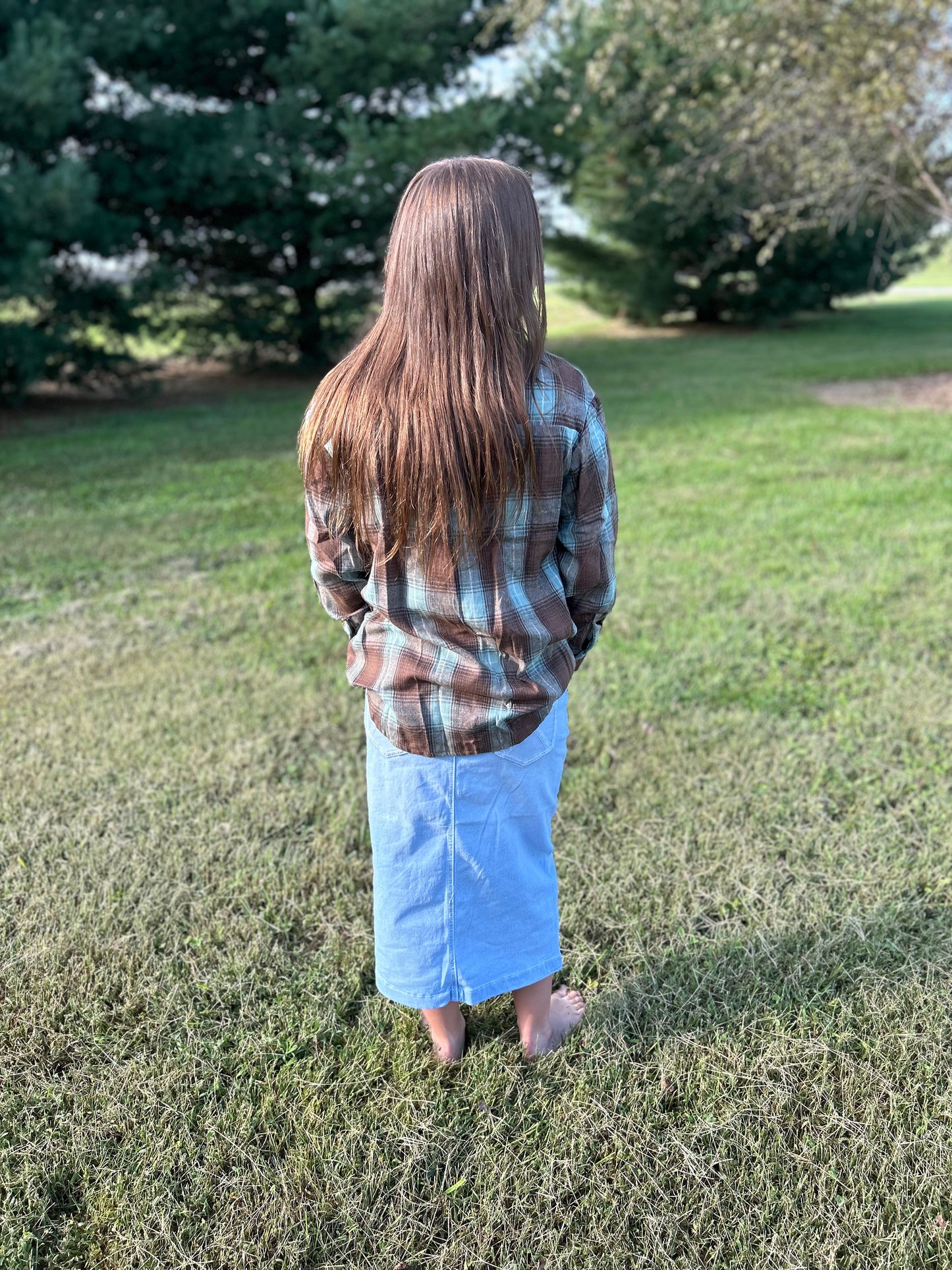 Green Plaid Pattern Long Sleeve