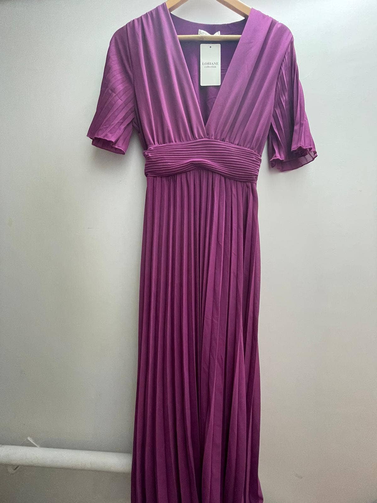 Purple Elegance Pleated Maxi