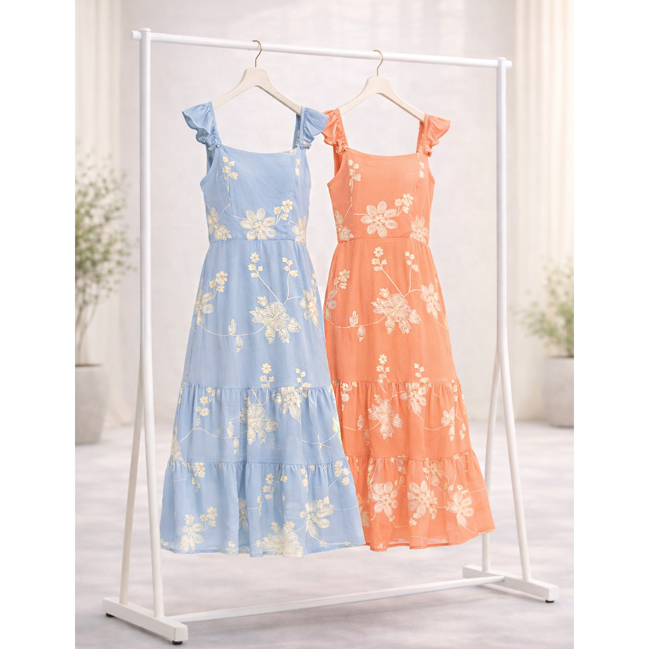 MEADOW BREEZE EMBROIDERED DRESS