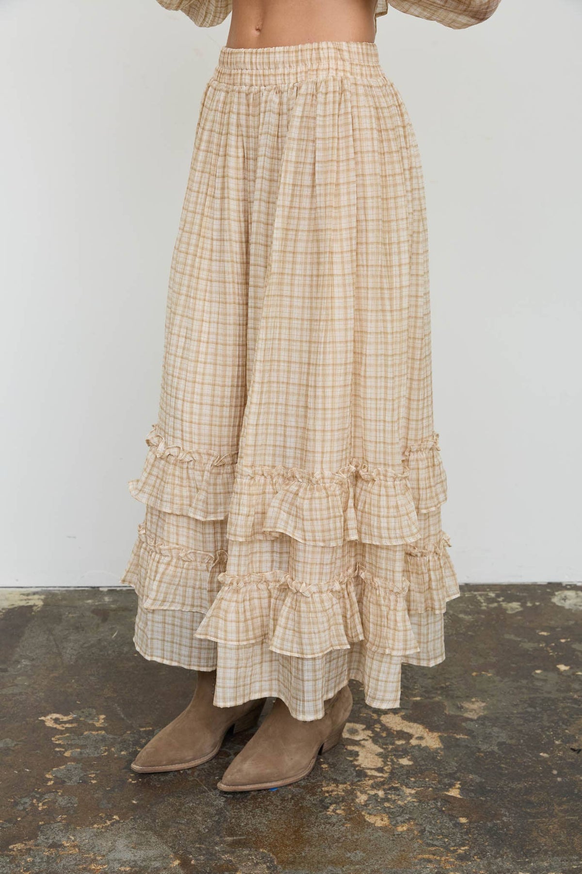 Plaid Ruffled Tiered Set