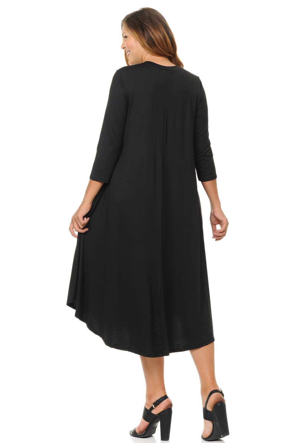 Plus Size ALine Swing Trapeze Midi Dress