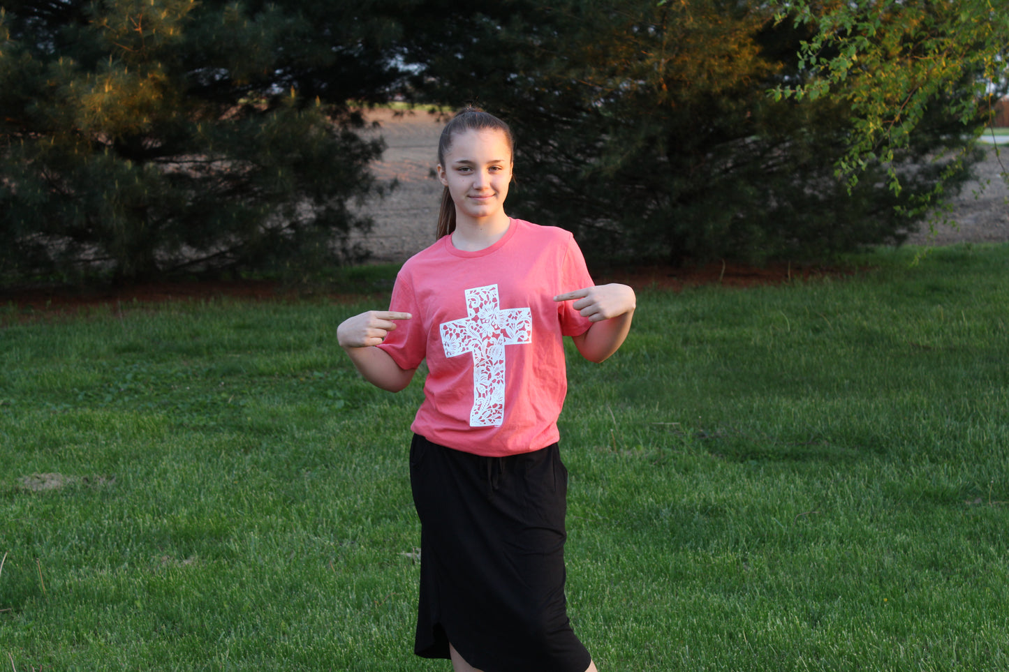 Lace Cross Tee