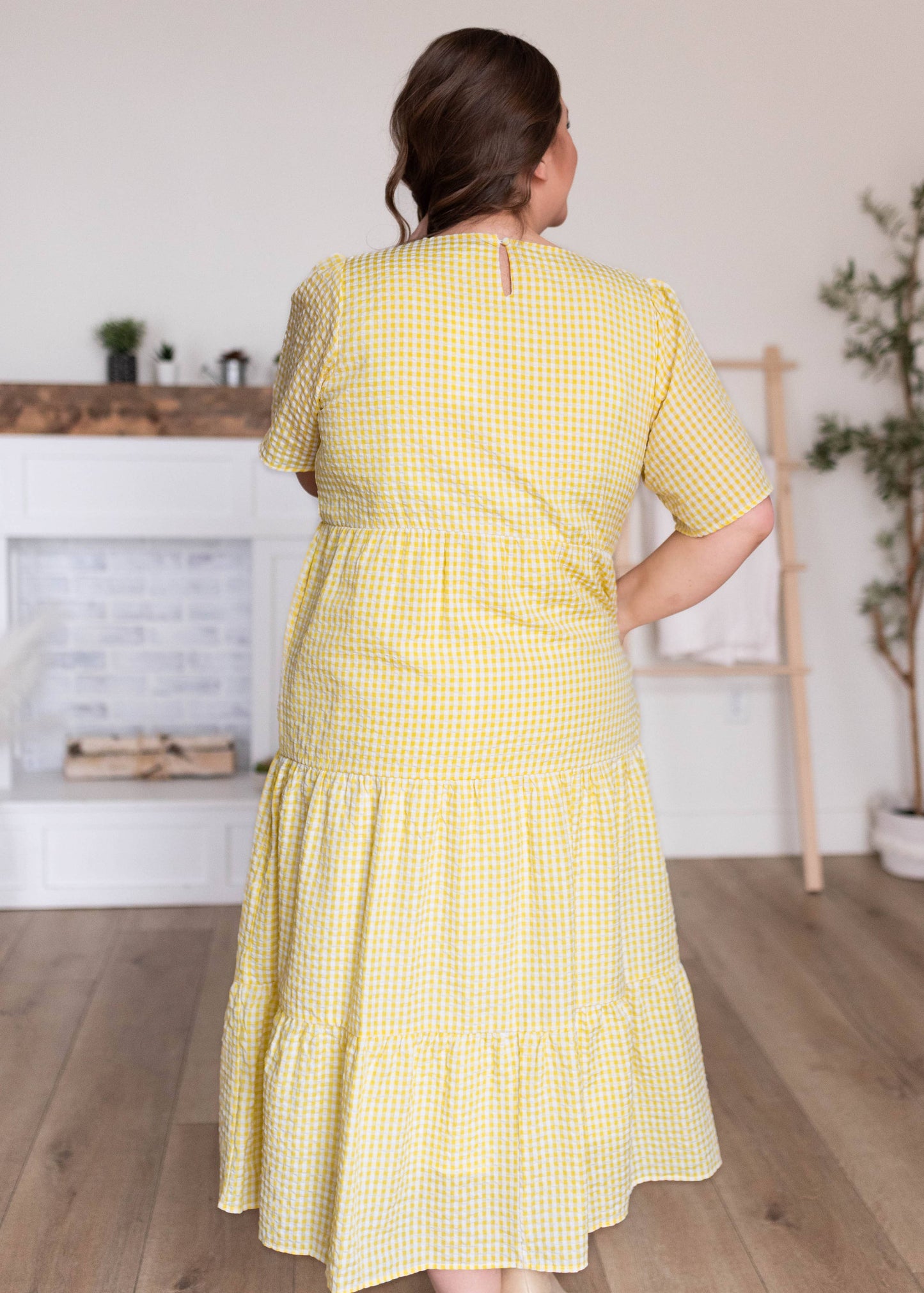 Plus Size Yellow Gingham Dress