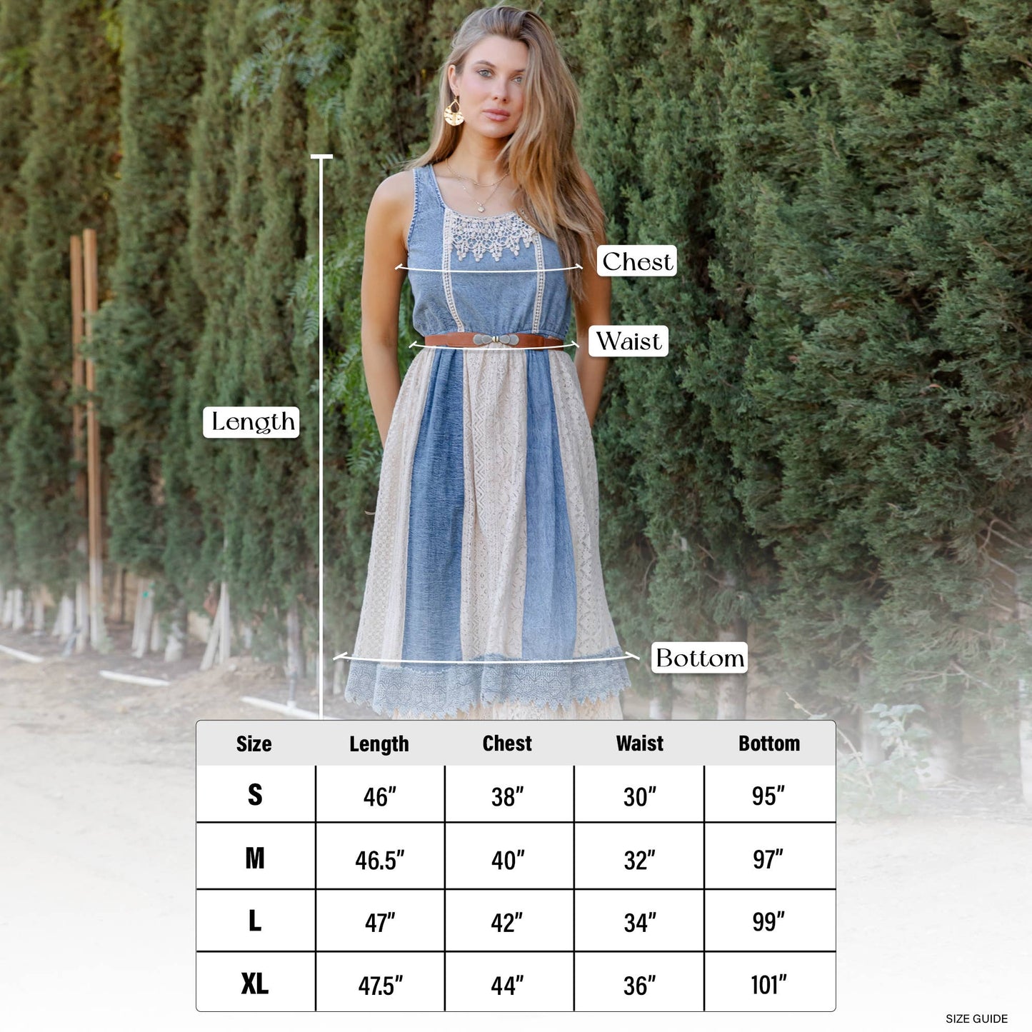 Denim & Lace Midi Sundress