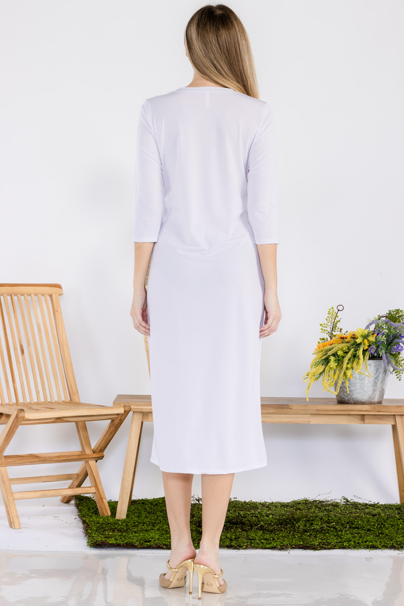 CLASSIC WHITE LAYERING DRESS WITH POCKETS