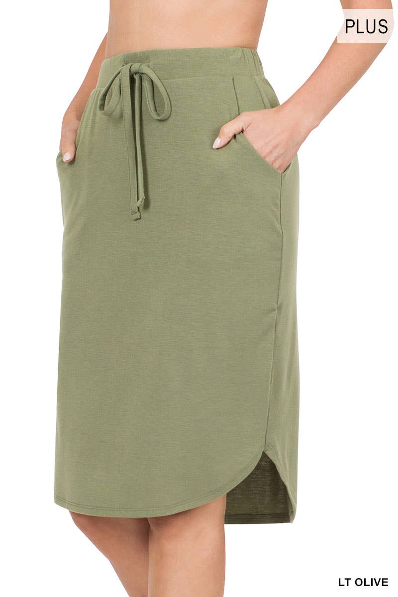 Plus Size Light Olive Weekender Skirt.