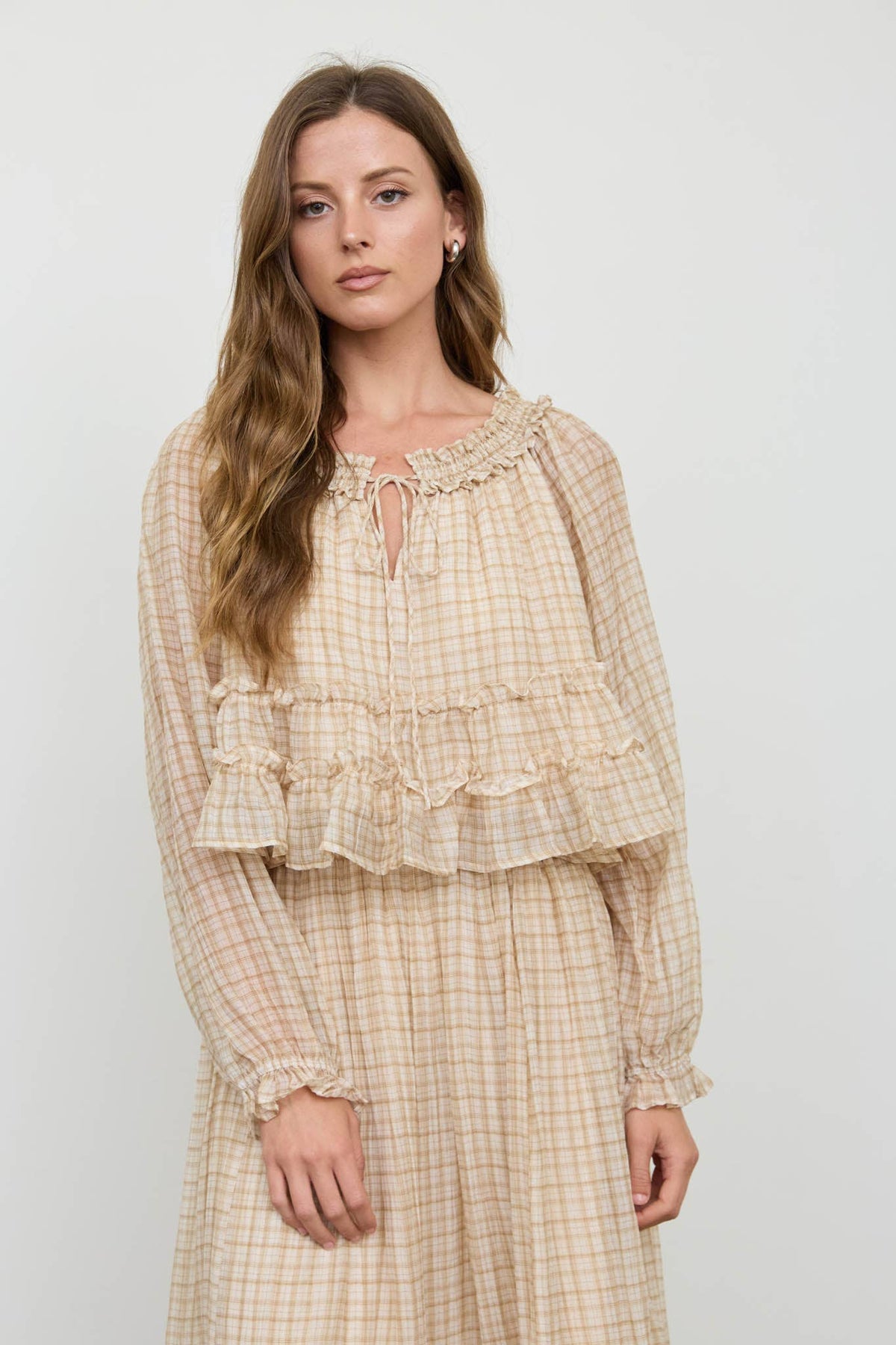 Plaid Ruffled Tiered Set