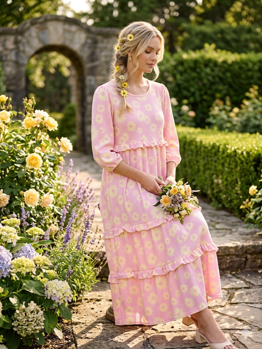 Pink Women’s Plus Daisy Dress