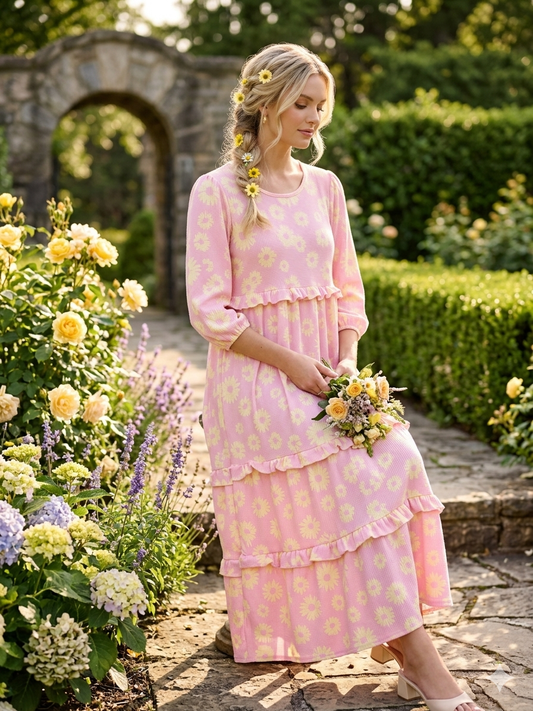 Pink Women’s Plus Daisy Dress