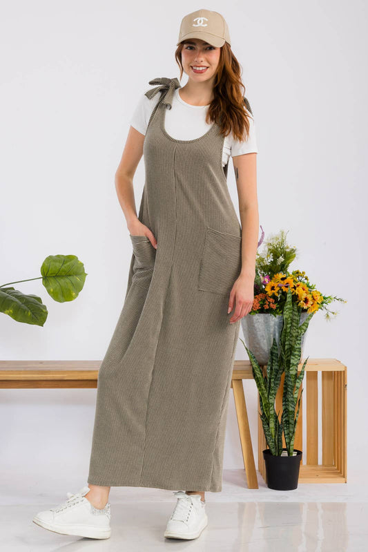 Olive Urban Ribbed Overall Dress