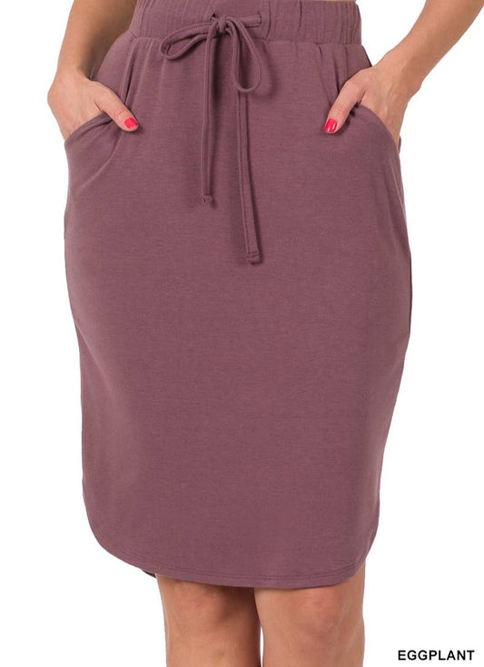 EGGPLANT WEEKENDER SKIRT