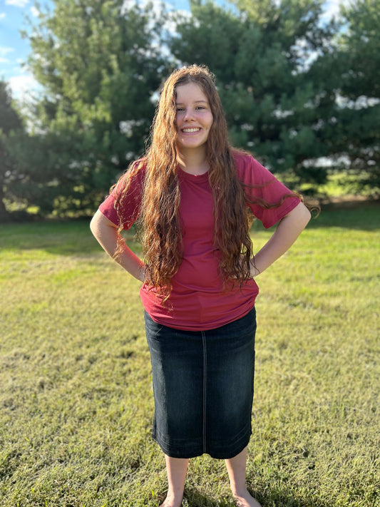 SUPER SOFT BASIC DUSTY RED TEE