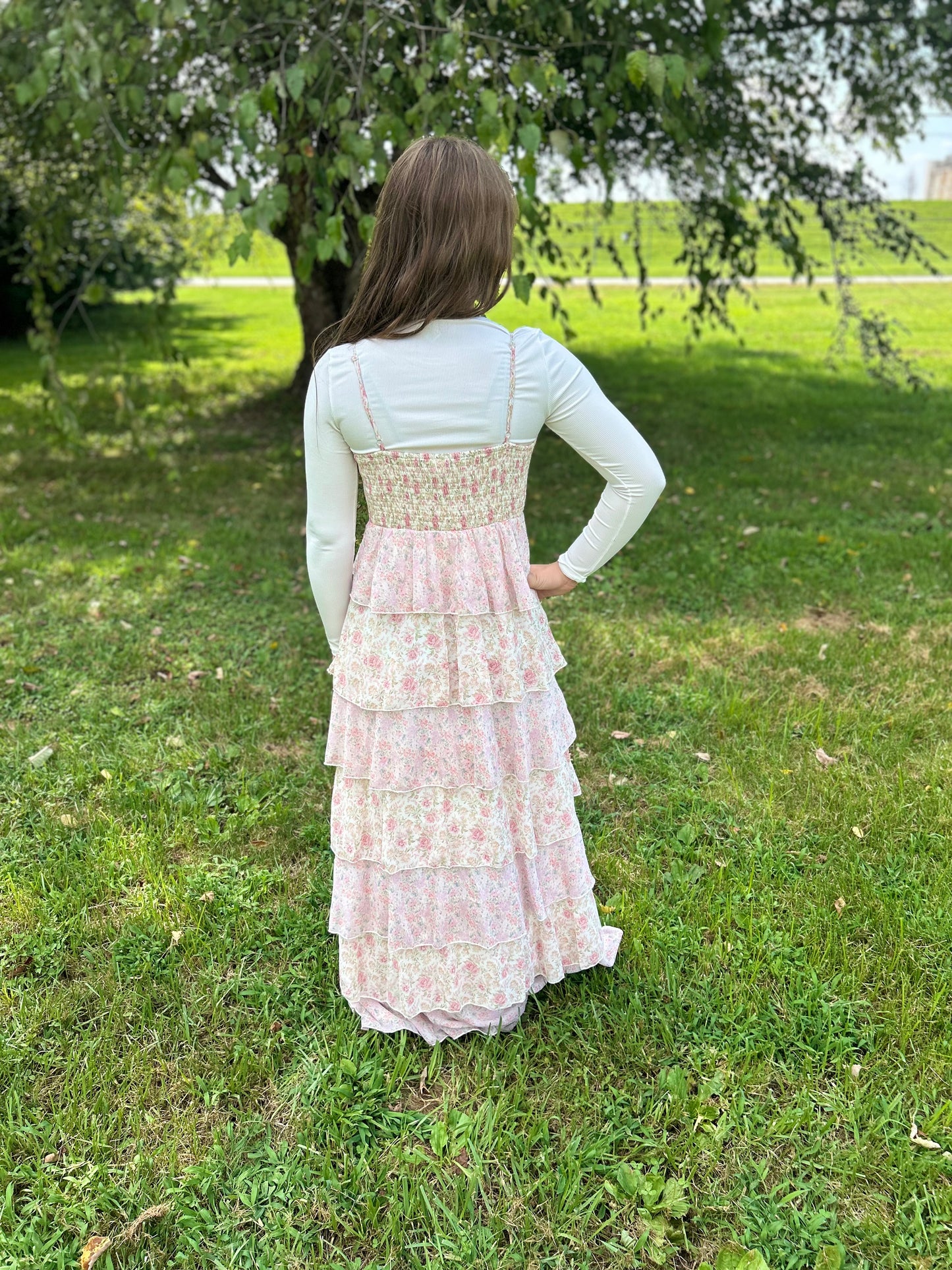 Whimsical Floral Tiered Maxi