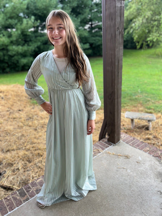 Sage Shimmer Dress