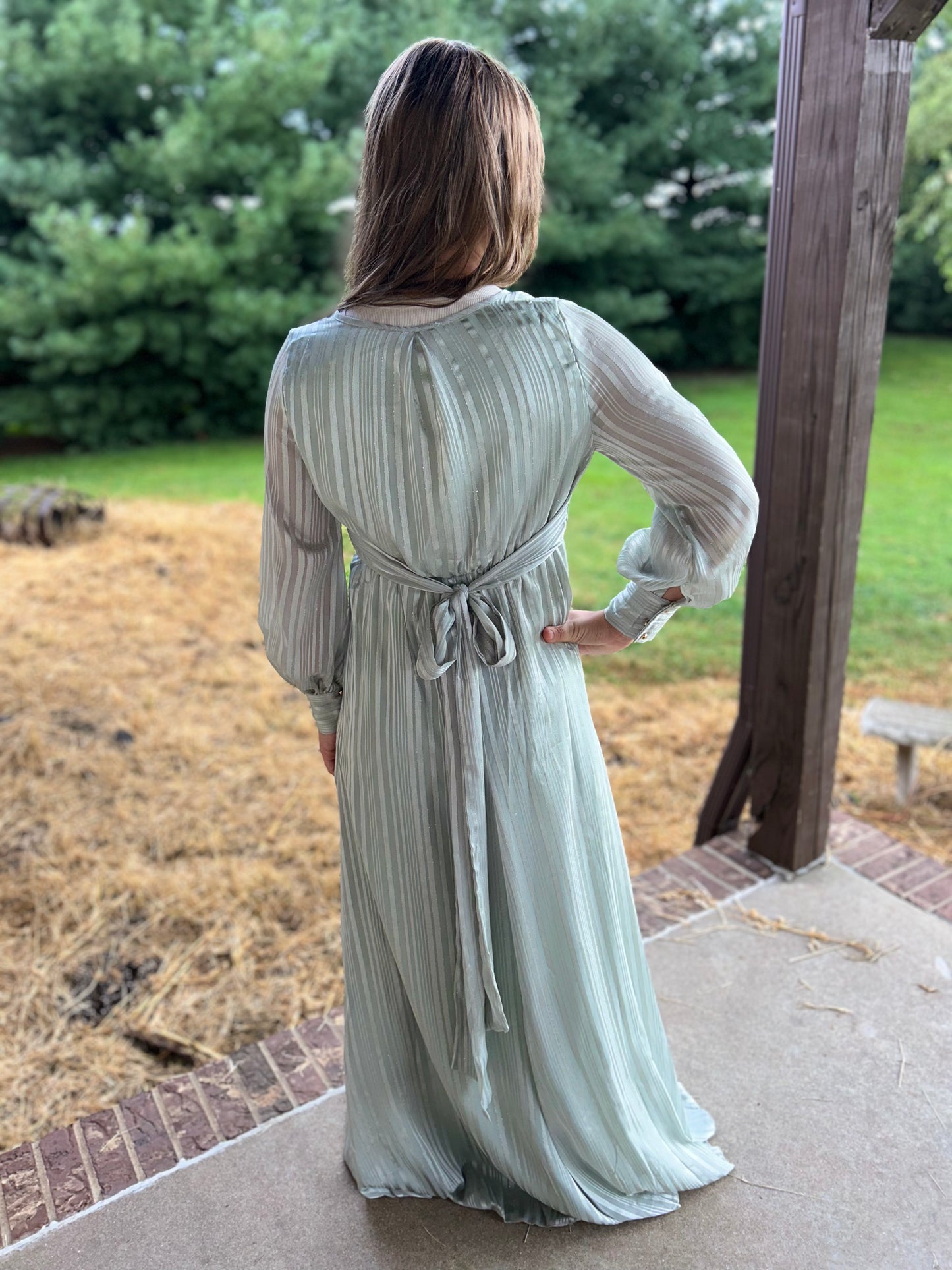 Sage Shimmer Dress