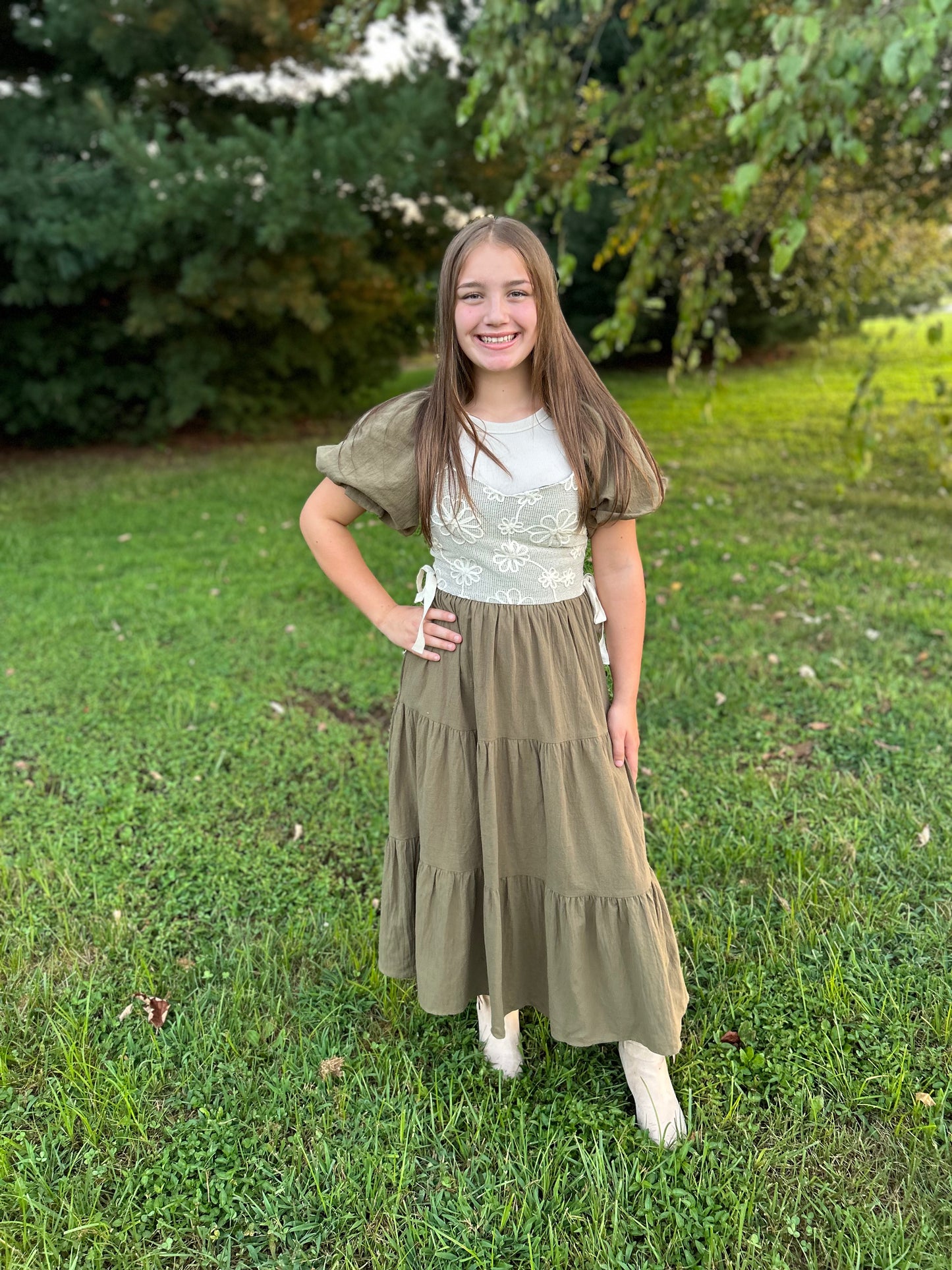 Crochet Ruffle Middle dress