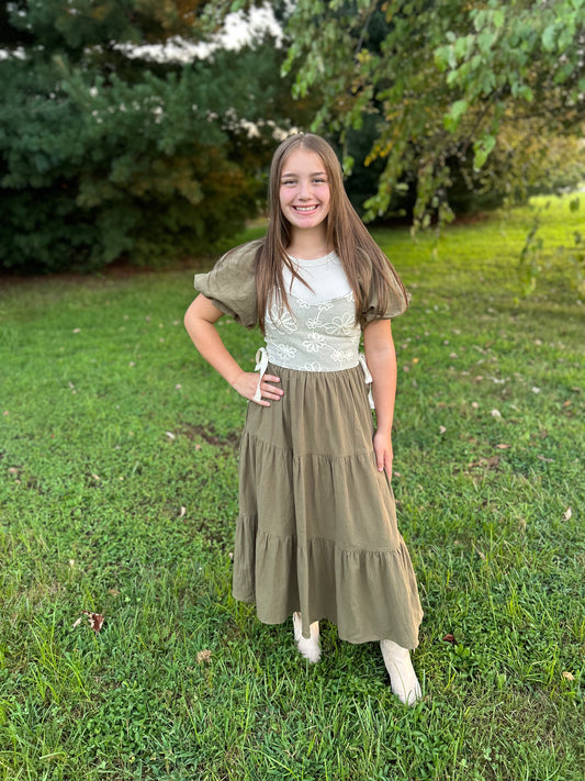 Crochet Ruffle Middle dress