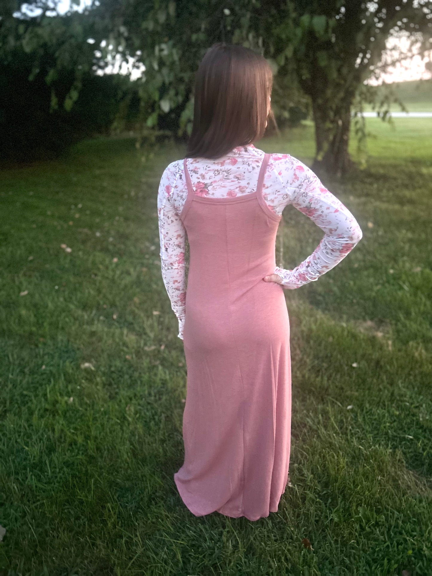 Mauve Stretchy Maxi Dress