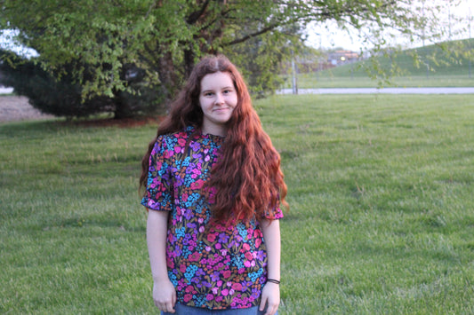 Half-Sleeve Floral Tee