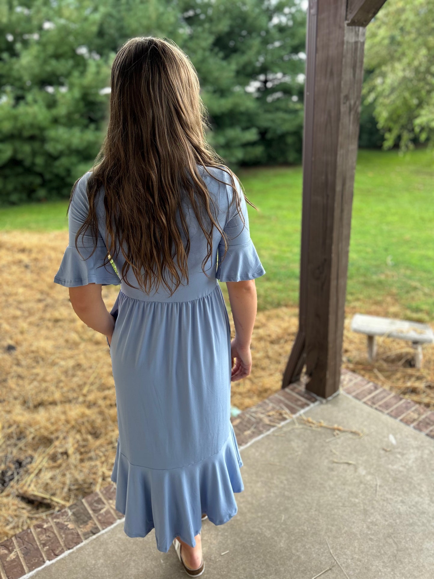 Half Sleeve Ruffle Hem