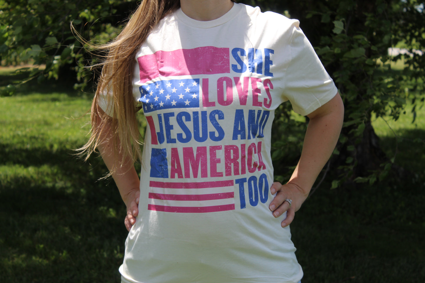 She Loves Jesus and America Too T-Shirt