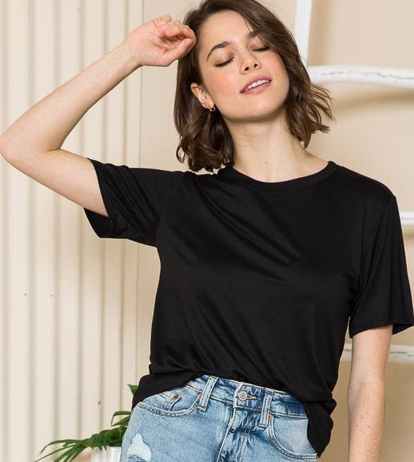 SUPER SOFT BASIC BLACK TEE