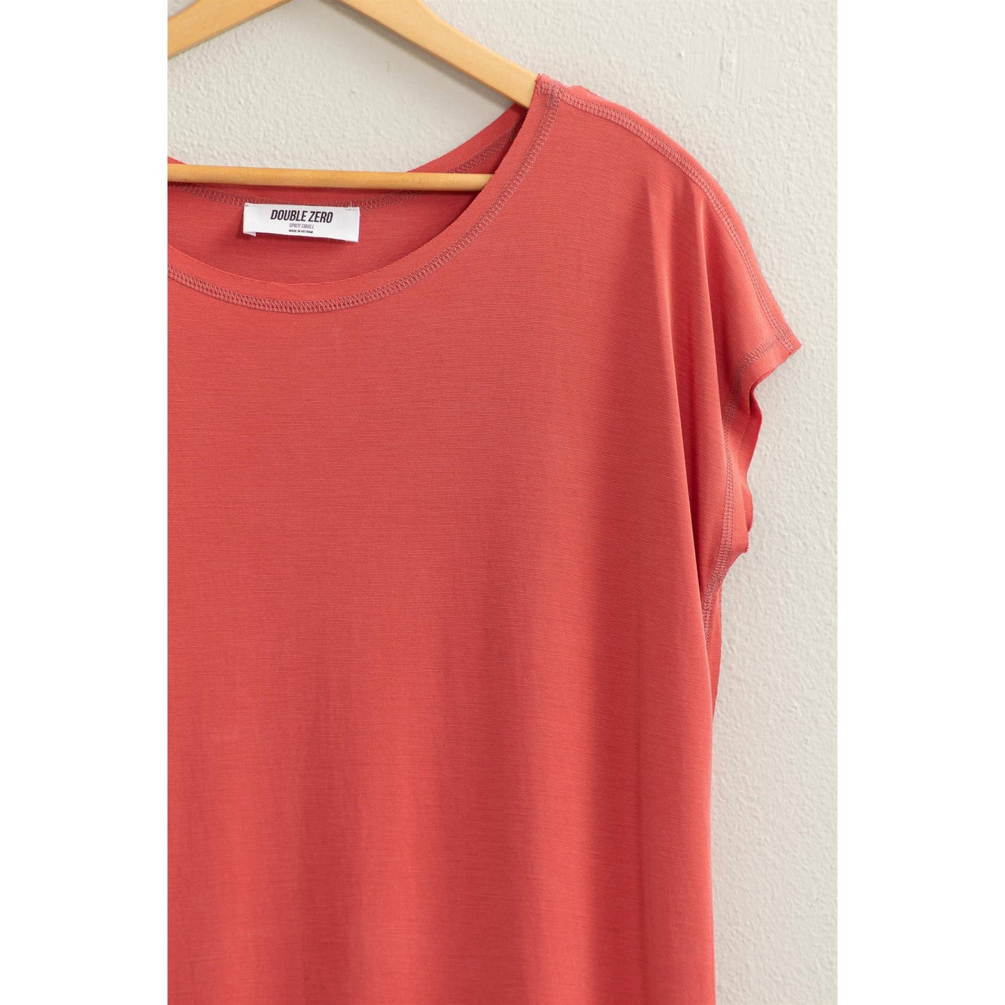 Brick Red Soft High Low Midi Dress
