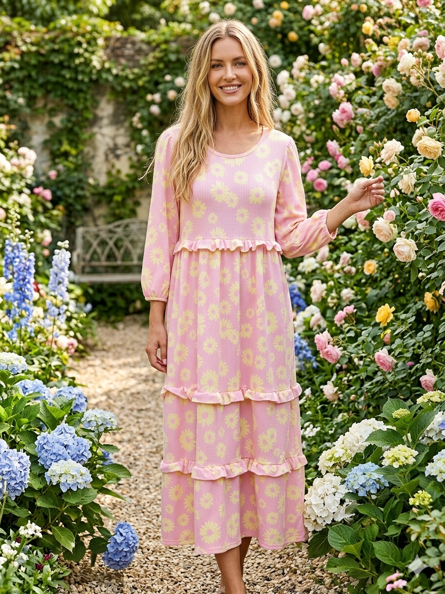 Pink Women’s Plus Daisy Dress