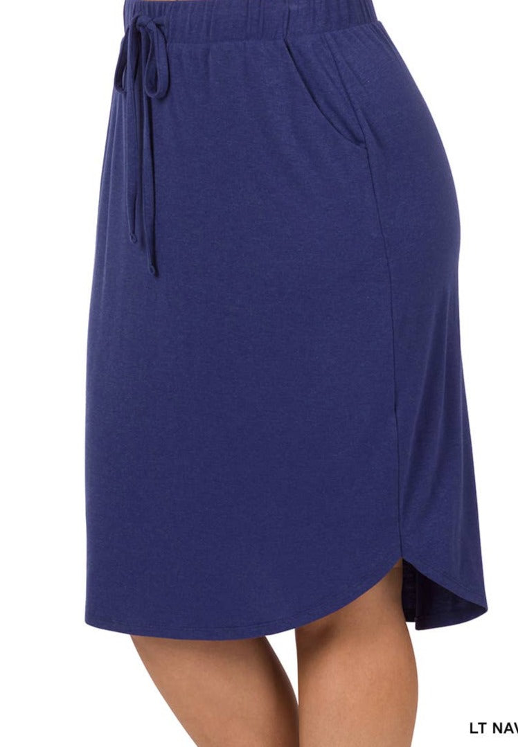 Navy Blue Plus Size Weekender Skirt